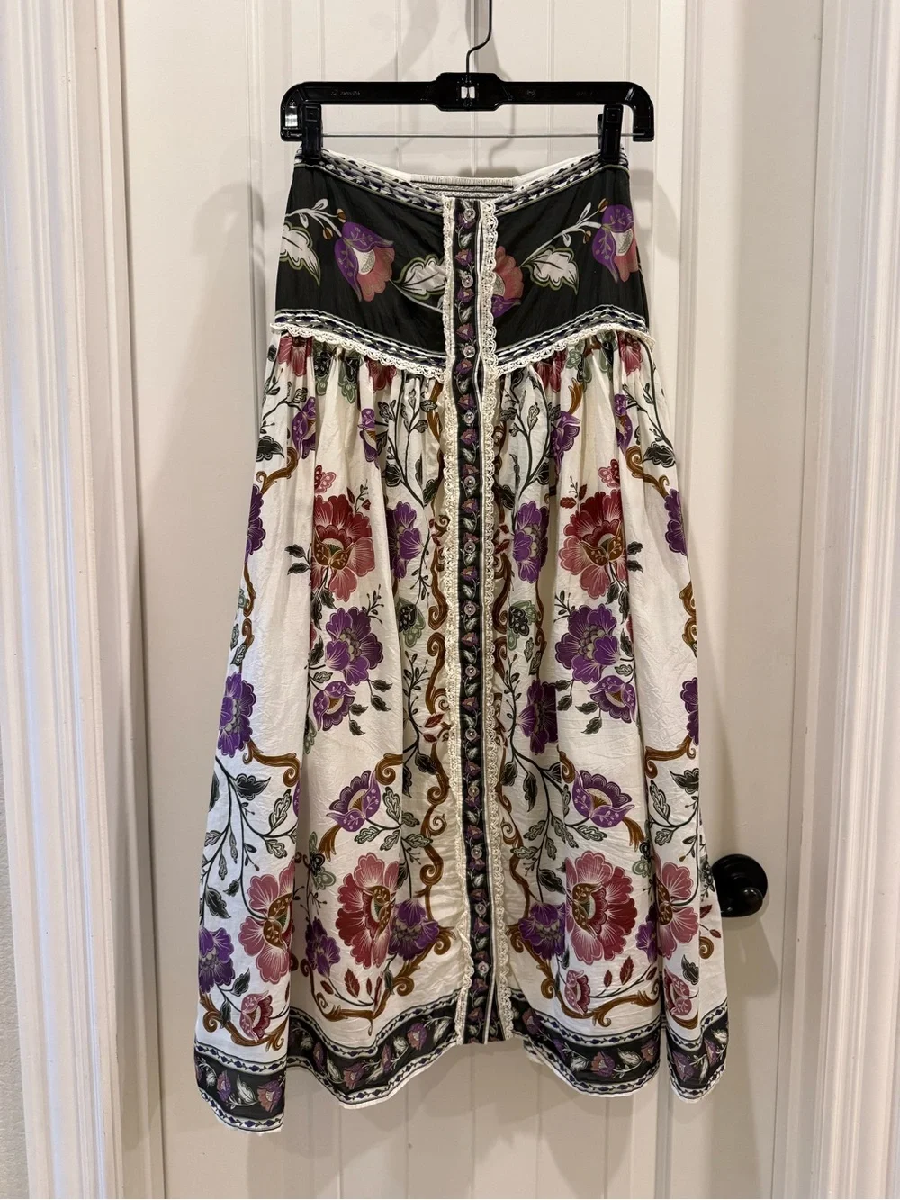 Farm Rio Cream Rococo Flowers Skirt